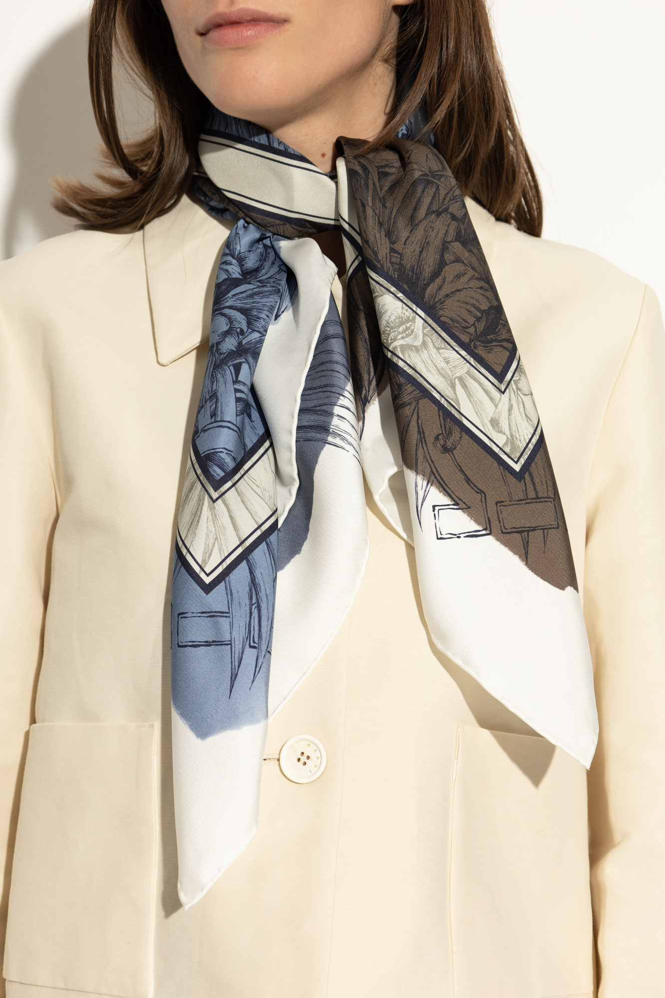 スカーフ Ferragamo Scarves Beige FERRAGAMO Silk scarf | Women's Accessories | Vitkac